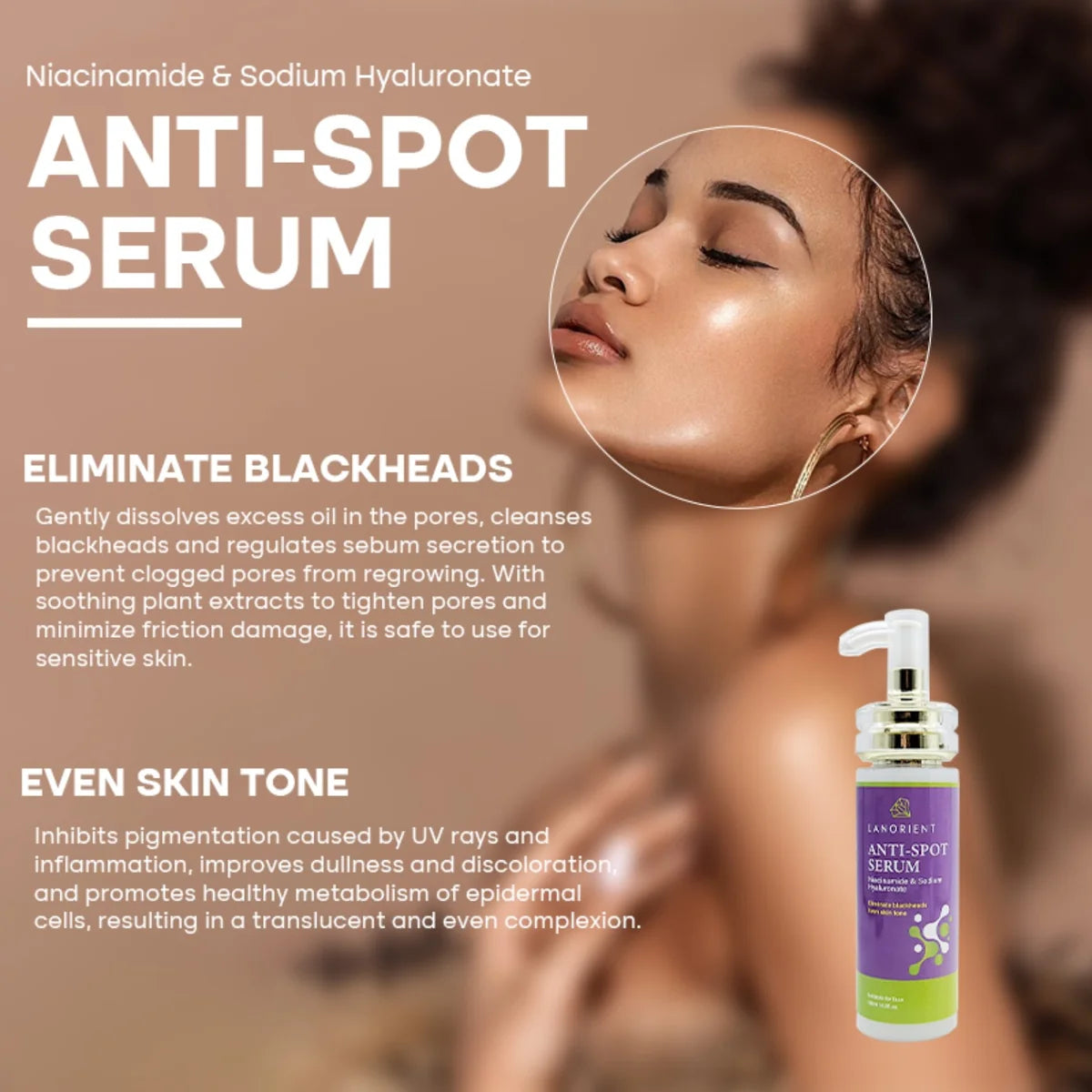 LANORIENT Anti-Spot Serum 120 ml with niacinamide and sodium hyaluronate