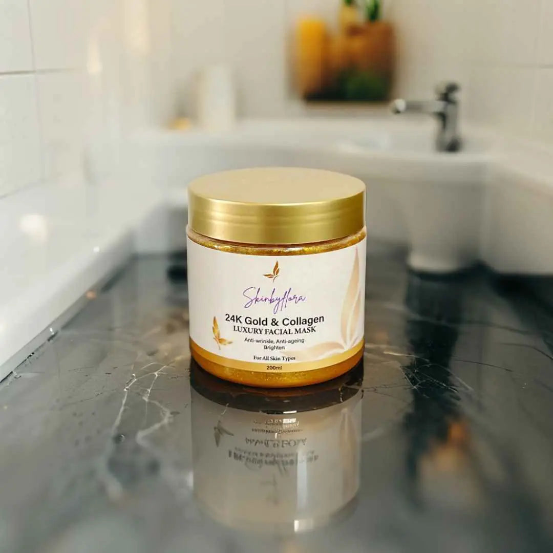 Skin by Flora 24K Gold and Collagen Anti-Wrinkle Face Mask bathroom lifestyle image