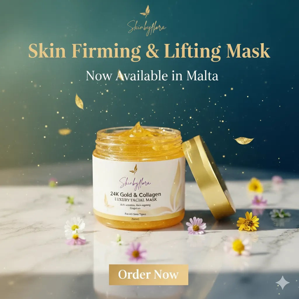 Skin by Flora 24K Gold and Collagen face mask firming and lifting flyer