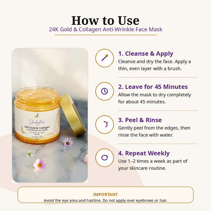 How to use Skin by Flora 24K Gold and Collagen Anti-Wrinkle Face Mask