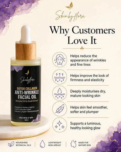 Benefits of Skin by Flora Botox Collagen Anti-Wrinkle Facial Oil