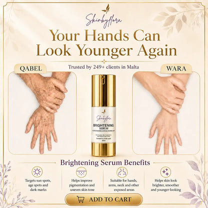 Skin by Flora Brightening Serum benefits for sun spots pigmentation and uneven skin tone