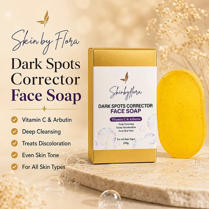Skin by Flora Dark Spots Corrector Face Soap benefits flyer