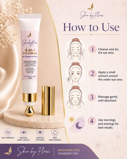 How to use Skin by Flora 4-in-1 Eye Cream mornings and evenings