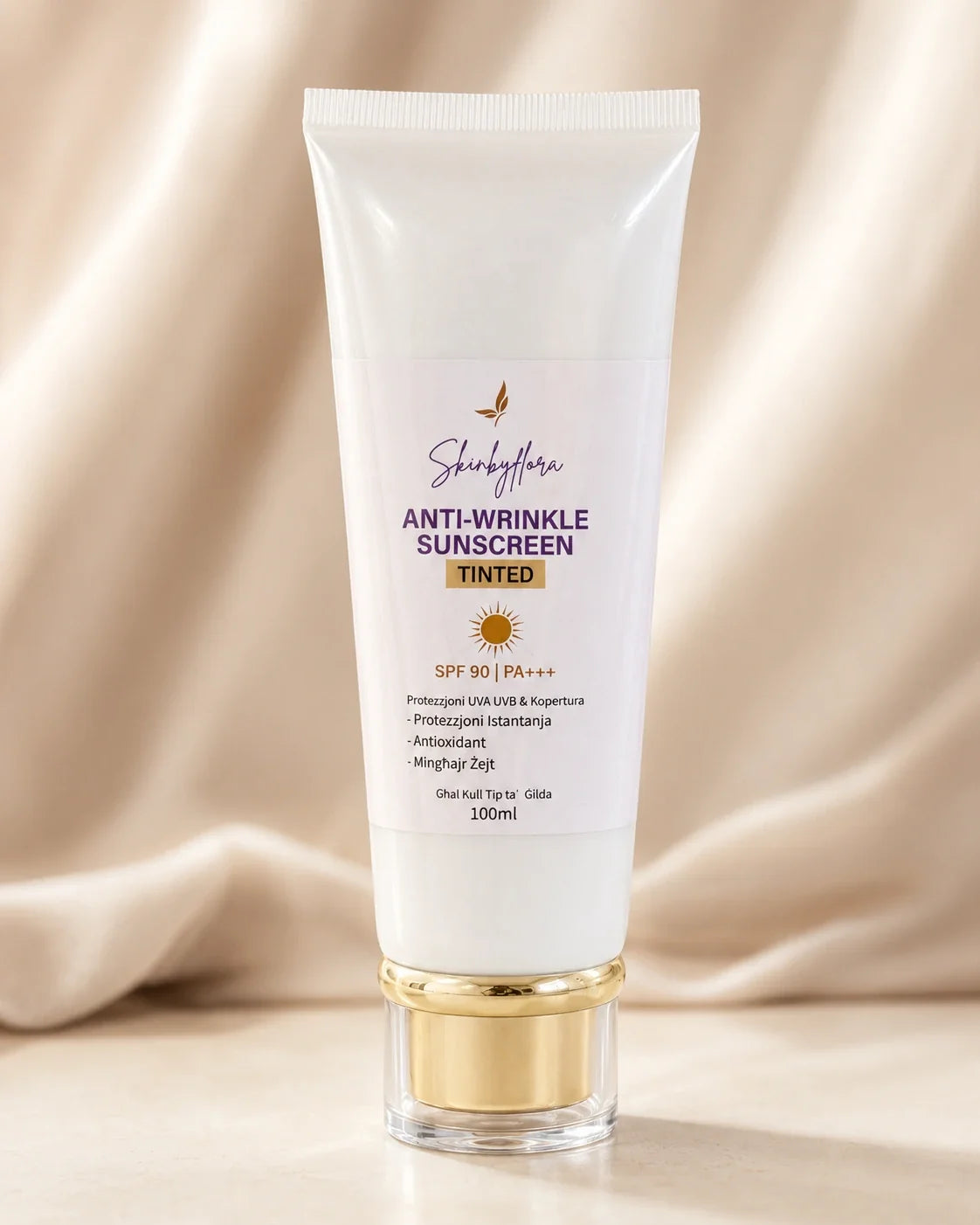 Skin by Flora Anti-Wrinkle Tinted Sunscreen SPF 90 studio product image