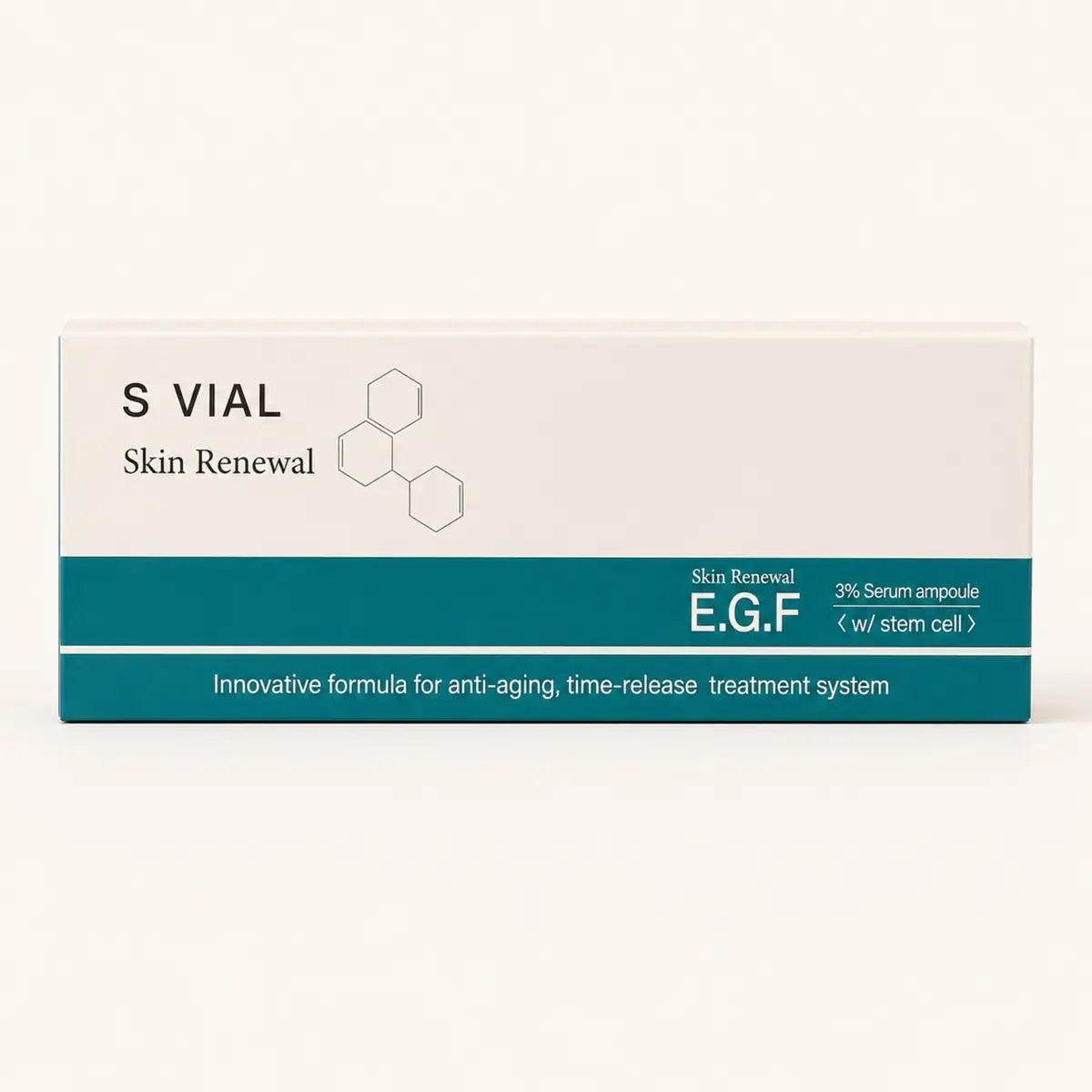 Skin Renewal 3% EGF Serum box containing five 10 ml bottles